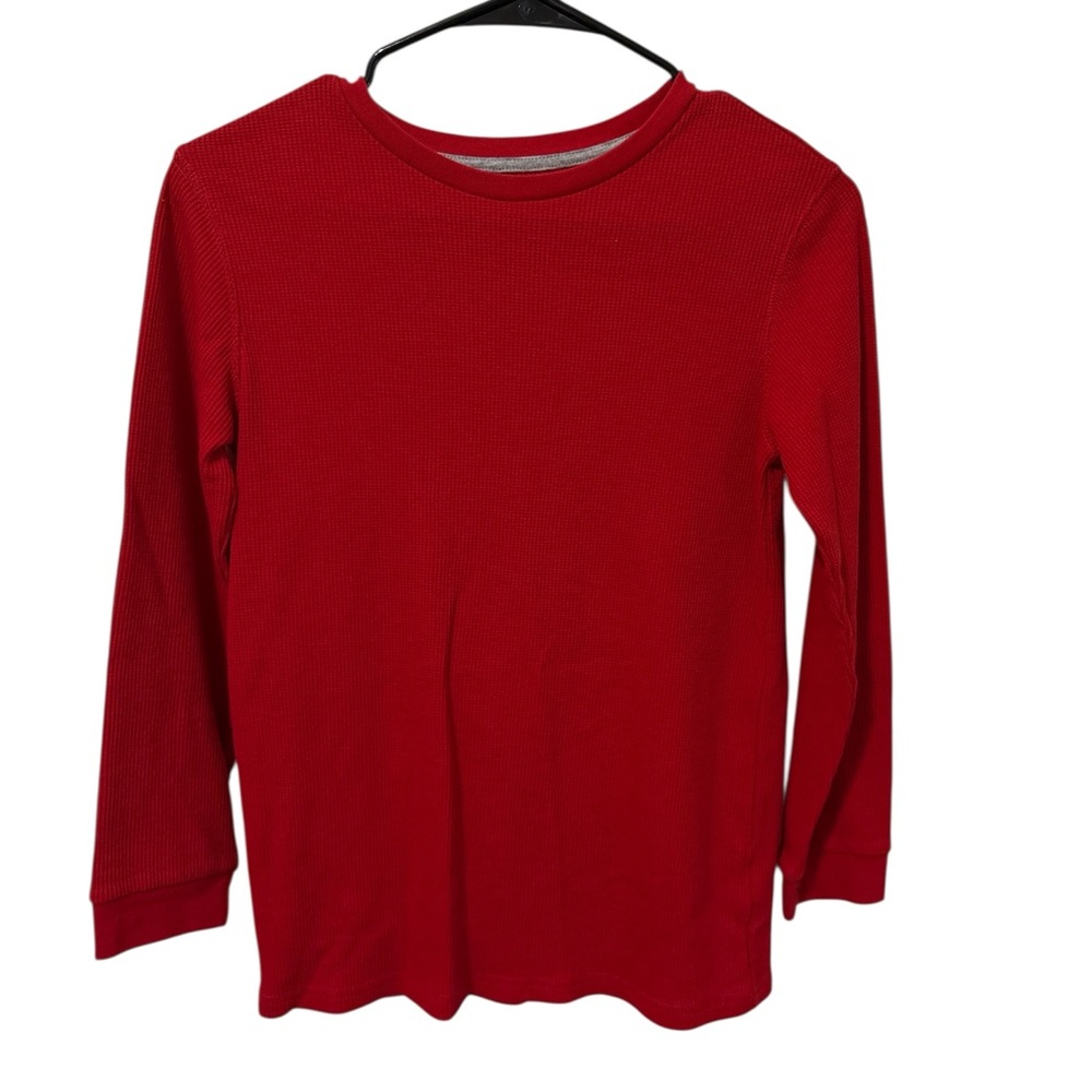 EUC Old Navy Vibrant Red Long Sleeve waffle knit tee